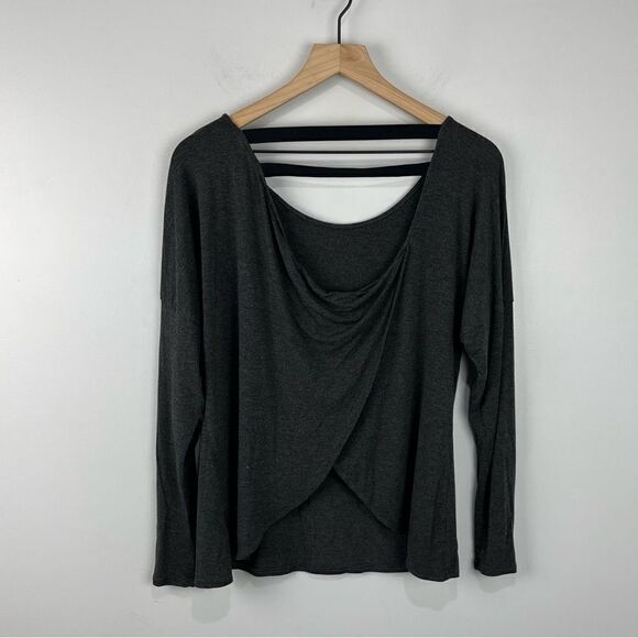 Champion Grey Athletic Open Back Long Sleeve Top S - Picture 4 of 5